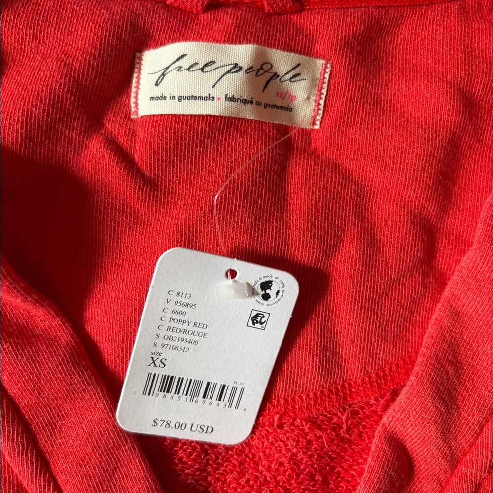 NWT Free People Take it Easy Red/Rouge Knit Cardigan Sweater - Picture 6 of 8